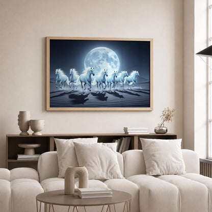 7 Horse Vastu Wall Painting (Landscape Collection) (Natural, Design 05, 13x19 Inch)