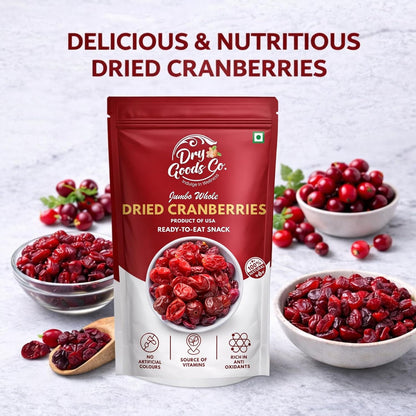 DRY GOODS CO. Dried Cranberries 200g | No Added Sugar | Dry Fruits