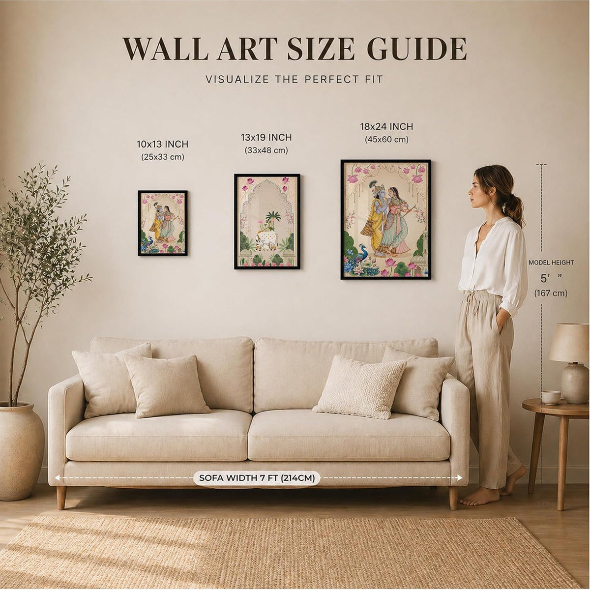 Traditional Indian Wall Art — Set of 2 (ART 14, 13x19 INCHES)