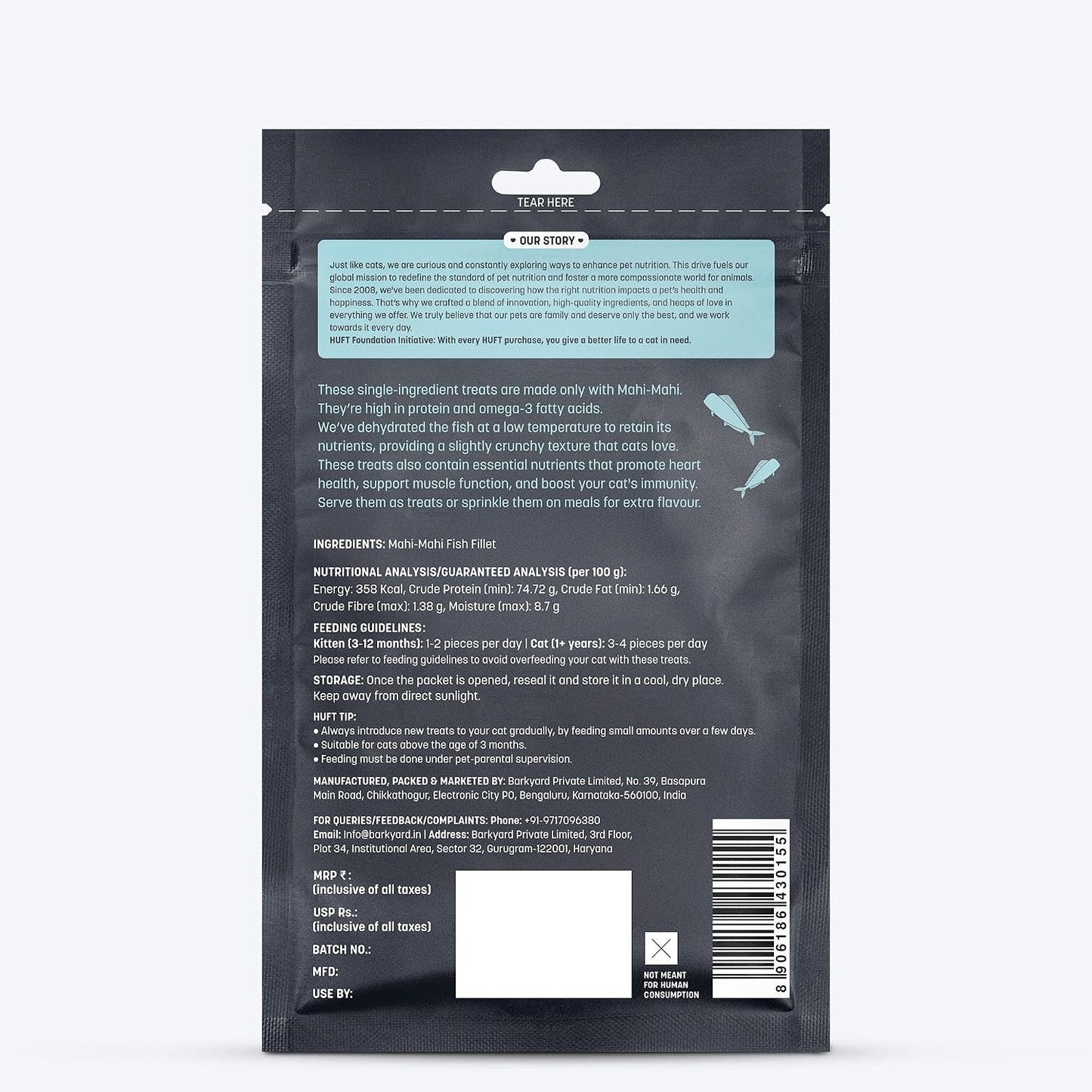 Heads Up For Tails Sara's Cat Treats - Mahi Mahi Fish Bits - 35 g