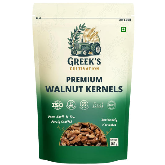 Greek's Cultivation Premium Walnut Kernels,250g | Kashmiri Akhrot Giri Without Shell | Fresh & Natural Walnuts | Crunchy & Nutritious Dry Fruits Rich in Omega-3, Protein & Fiber | Healthy Snack