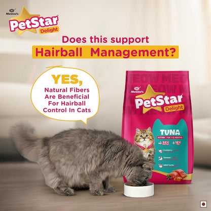 Mankind PetStar Kitten Cat Food – Tuna Flavour (1 Kg) | Complete & Balanced Nutrition for Healthy Growth, Digestive & Hairball Care