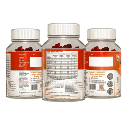 Nutrela Kids Multivitamin Gummies | Strawberry Flavour | Supports Immunity, Bone Health & Energy | 30 Gummies Pack of 2 | For Age 5+ | No Gelatin, No Artificial Colors.