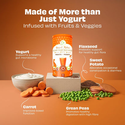 Pawfect Yogurt Melties Freeze-Dried Pre and Probiotic Dog Treats with Carrot, Flaxseed, Pea & Sweet Potato - Gut Health - Low Calories Snacks - Grain-Free - Dog Training Treats (38g/1.34oz)