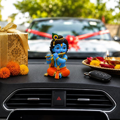 UNOVATE Krishna Idol for Car Dashboard, Krishna Statue, Home Temple, Office