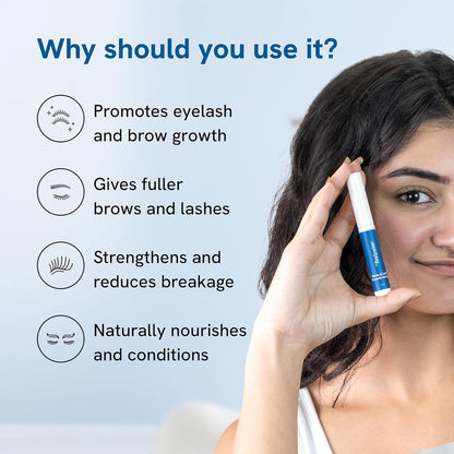 Be Bodywise Brow & Lash Growth Serum 5ml | For Thicker & Fuller Brows & Lashes | With 4% Anagain, 3% Redensyl, 2% LashLD & 1% Rosemary | 100% Eye Safe & Fragrance Free