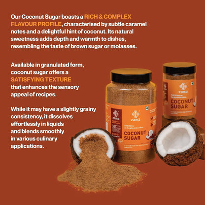 Zama Coconut Sugar 300g | Coconut Palm Sugar | Subtle Caramel Flavour | Sugar Substitute | Unprocessed and unrefined | Plant Based | Coconut Jaggery