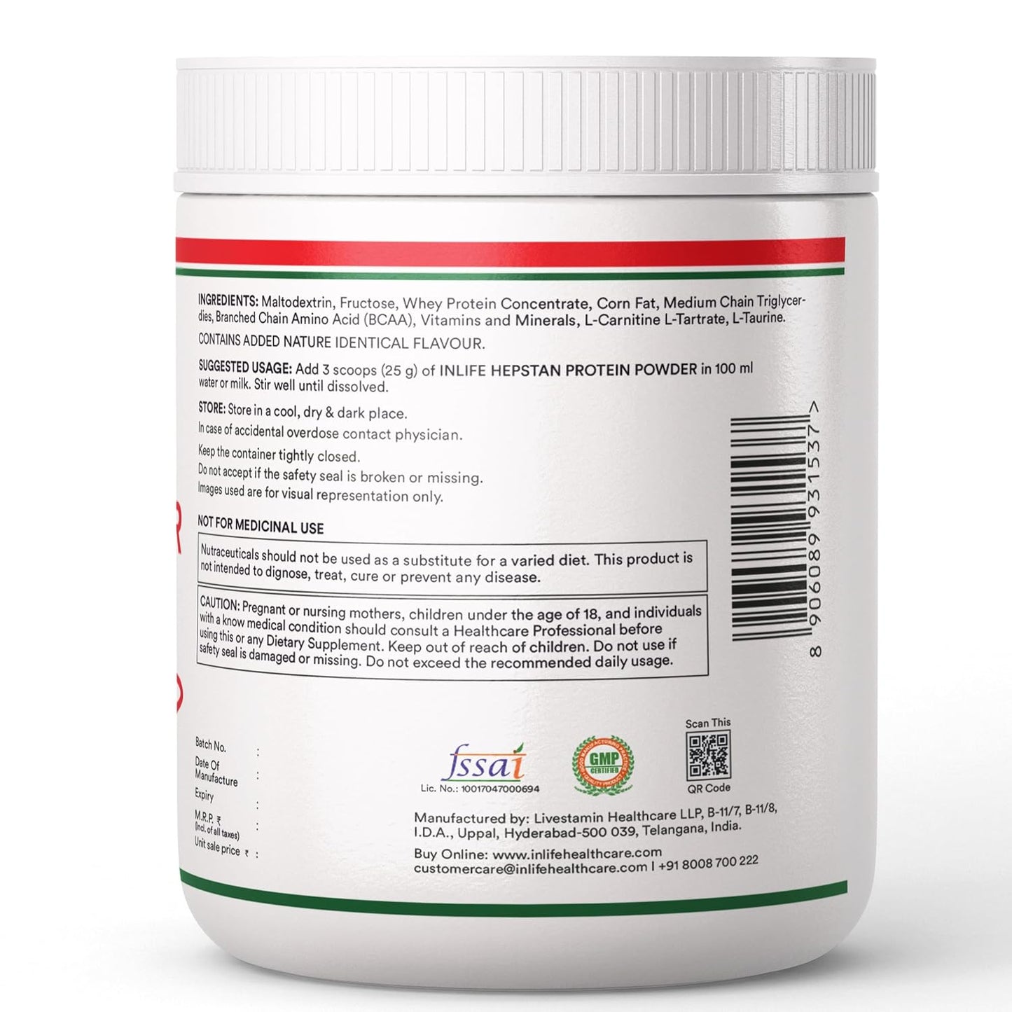 INLIFE Hepstan Liver Care Supplement | Whey Protein Powder with Vitamins Minerals & BCAAs | Nutraceutical for Men and Women – 300g (Vanilla)