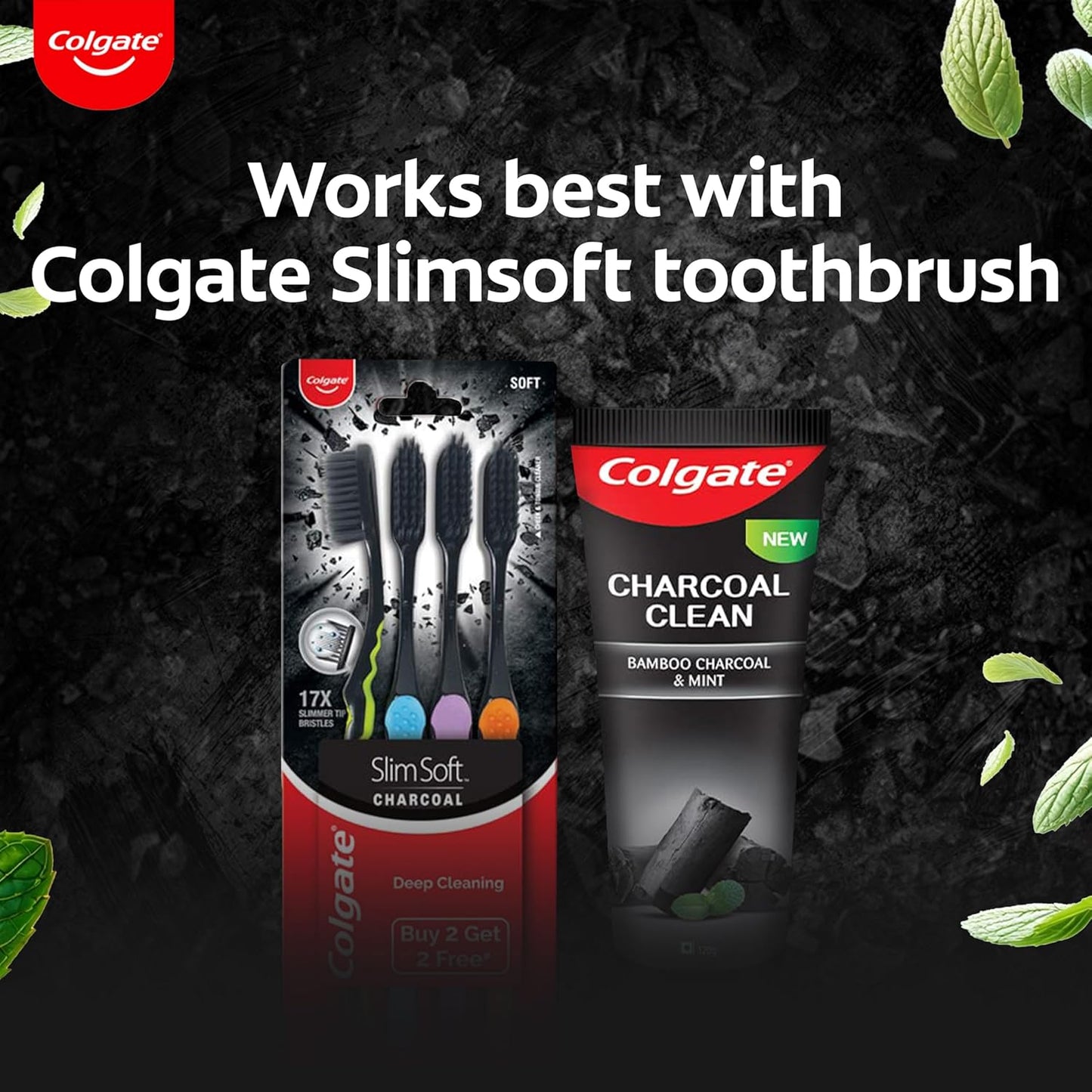 Colgate Charcoal Clean Black Gel Toothpaste, 120g, Bamboo Charcoal and Wintergreen Mint for a Clean Mouth Experience(Bad Breath Treatment)