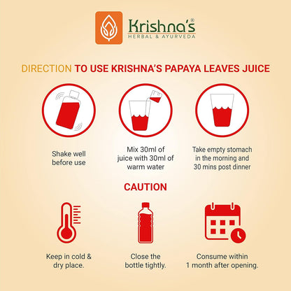 KRISHNA'S HERBAL & AYURVEDA Papaya Leaf Juice-1000 Ml Fresh Papaya Leaves Helps To Boost Platelets Count