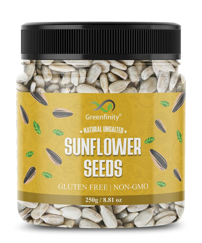 GreenFinity Raw Sunflower Seeds | Rich in Protein, Fiber, Vitamins and Antioxidants | Nutritious Diet Food for Weight Management, Healthy Snacks, Cooking, Smoothies and Salads (250g)