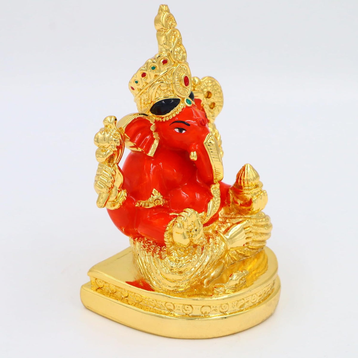Grand Siddhi Vinayak Idol | Exquisite Large Gold-Plated Ganesh Statue for Home Temple, Pooja Decor, and Spiritual Blessings | Ideal for Festivals and Gifting