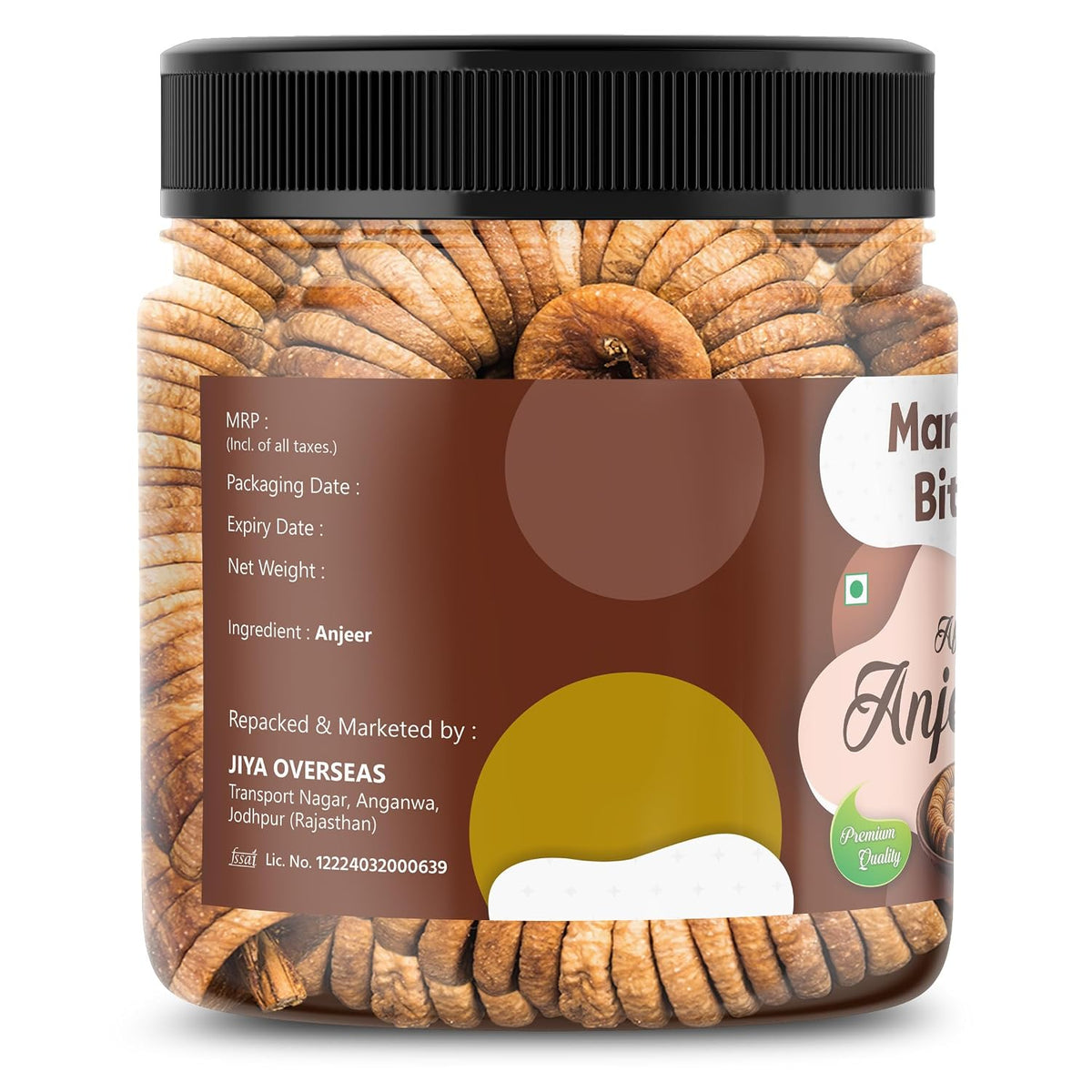 MarwarBites Premium Afghani Anjeer 100gm | Naturally Soft Juicy Dried Figs Dry Fruit | No Added Sugar | Rich Source Of Fiber | Low in Fat | Healthy Snack Jar Pack OF 1