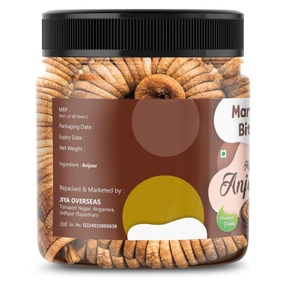 MarwarBites Premium Afghani Anjeer 100gm | Naturally Soft Juicy Dried Figs Dry Fruit | No Added Sugar | Rich Source Of Fiber | Low in Fat | Healthy Snack Jar Pack OF 1