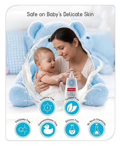 BABYHUG Daily Head-To-Toe Milky Body Wash - Enriched With Natural Oil, Aloe Vera Extract 400ML(Pack Of 1)
