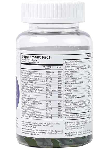 Supplement bottle with label showing supplement facts on a white background