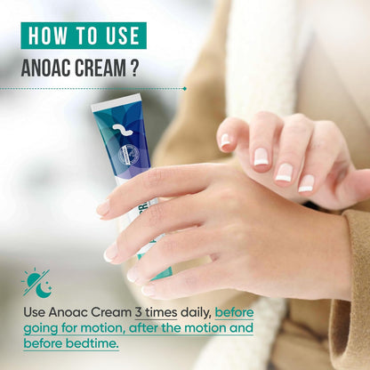 Healing Hands Anoac Cream for Piles, Fissures & Perianal Wounds - 30gm, Patented Plant Based Piles & Fissure Solution, Clinically Proven, Herbal & Natural Piles Care