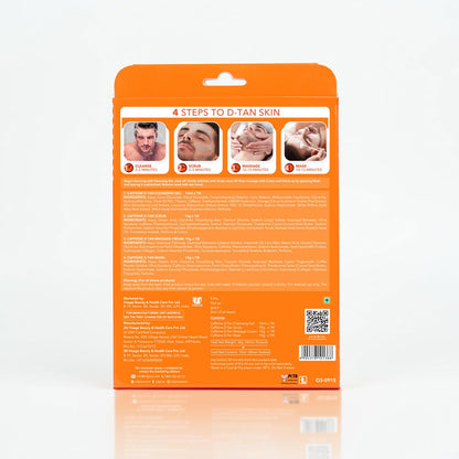 Zephivo O3+ Caffeinated D-Tan Facial Kit for removing dirt toxins oil and sweat single session for All Skin Types 40 GM