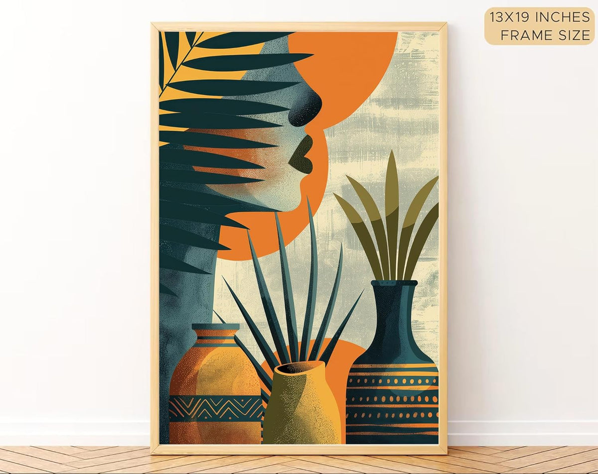 Boho wall Art Paintings Modern Art Framed Wall Painting for Living Room Bedroom - Wall Posters | Paintings with Frame Set of 3 (14x18 Inches) (art 2)
