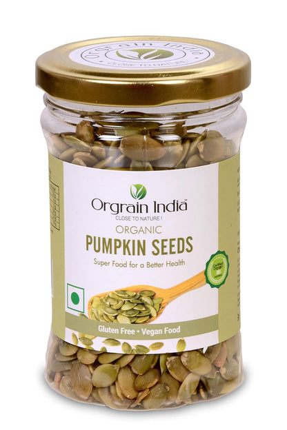Orgrain India Organic Pumpkin Seeds, 140g | Rich in Protein & Fiber | Diet Snacks | Helps In Boosting Immunity | AAA Grade Pumpkin Seeds for Eating | Pumpkin Seeds for Weight Loss