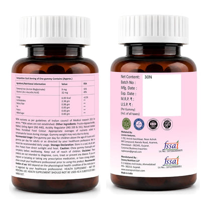 Suplee Chelated Iron Bisglycinate Gummies with Vitamin C Supplement | Mixed Berries Flavour, Zero Added Sugar, For Men, Women & Kids, 30 Gummies