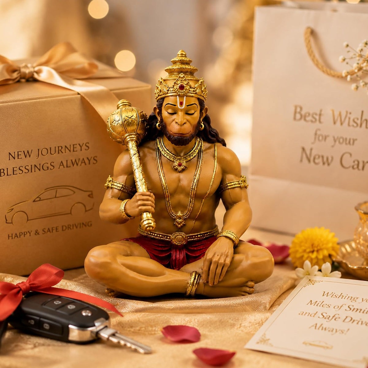 UNOVATE Hanuman Murti | Idol for Car Dashboard, Home, Office, Multicolour