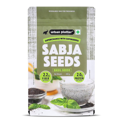 Urban Platter Sabja Seeds, (Basil Seeds for Weight Management, Digestion & Hydration, Rich in Fiber & Omega-3, Falooda, Detox Drinks & Smoothies)