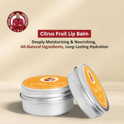 WE HERBAL Limited Edition Citrus Fruit Lip Balm - Deeply Moisturising & Nourishing, All-Natural Ingredients, Long-Lasting Hydration for Smooth, Soft Lips, Ideal for Daily Use, 8gm