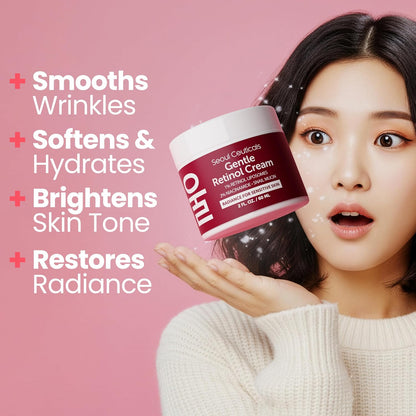 SeoulCeuticals Korean Retinol Night Cream for Face – K Beauty 1% Retinol Cream with 97.5% Snail Mucin & 2% Niacinamide – Lightweight Moisturizer for Sensitive Skin – 2oz