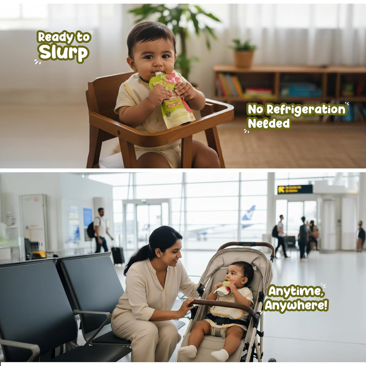 Rorosaur Baby Food Puree Pouch | Ready to Eat Palak Dal with Jowar in Pouch for 6+ Months Baby| Spinach |Easy to Digest, 100% Natural Healthy, No Preservatives, No Sugar, No Salt | 100g each, Pk of 2