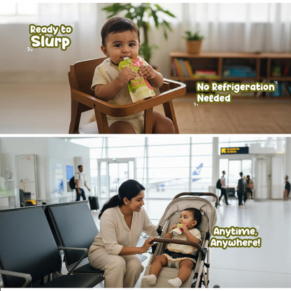 Rorosaur Baby Food Puree Pouch | Ready to Eat Palak Dal with Jowar in Pouch for 6+ Months Baby| Spinach |Easy to Digest, 100% Natural Healthy, No Preservatives, No Sugar, No Salt | 100g each, Pk of 2