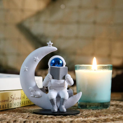 Astronaut Figurine Showpiece for Home Décor, Office Desk, Car Dashboard & Table Decoration | Space Astronaut Statue Collectible Gift for Home, Room & Workspace (Moonstar Blue)