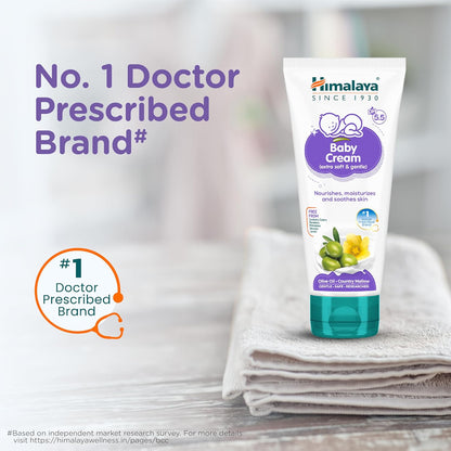 Himalaya Gentle Baby Cream 50ml | No.1 Doctor-Prescribed Brand | Nourishes & Extra Soft Skin | pH 5.5 Formulation | Safe for Newborns