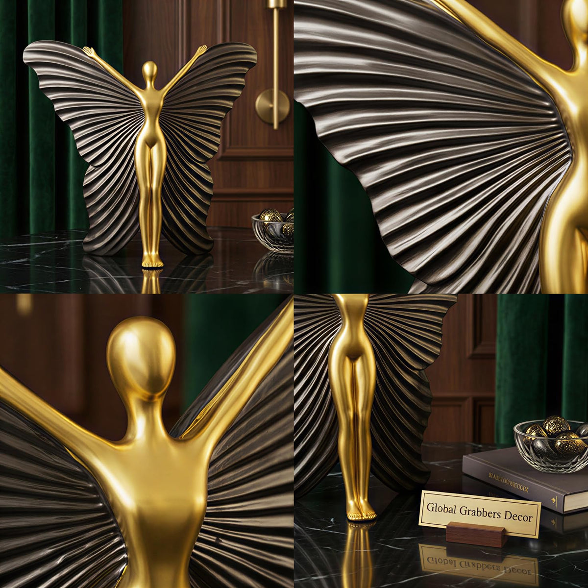 Abstract Butterfly Wings Lady Figurine for Home Decor | Elegant Statue Showpiece for Living Room | Home Decoration Items & Show Pieces for Home Decor Living Room-BTFY1