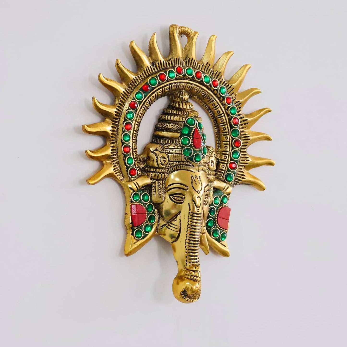 Metal Ganesha ji Statue,Ganpati Wall Hanging Sculpture Lord Ganesh Idol Lucky Feng Shui Wall Decor Your Home, Office,Religious Gift Article
