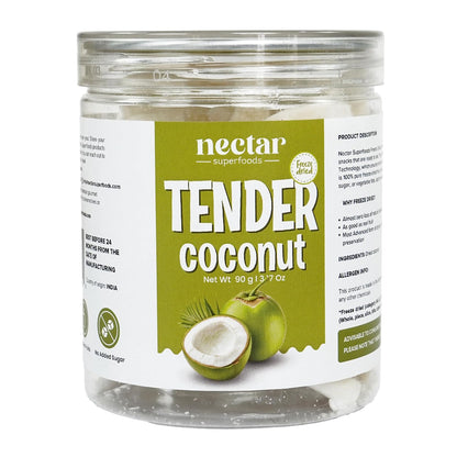 Freeze Dried Tender Coconut Slices – 90g Jar Pack of 1 | 100% Natural Coconut Snack | No Added Sugar | Crispy & Healthy |
