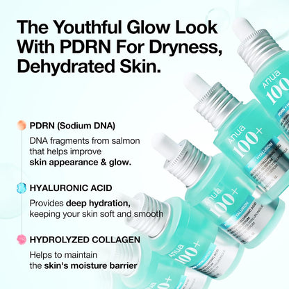 Anua Pdrn Hyaluronic Acid Capsule 100 Serum with Collagen For Plump, Dewy, Radiant Glass Skin