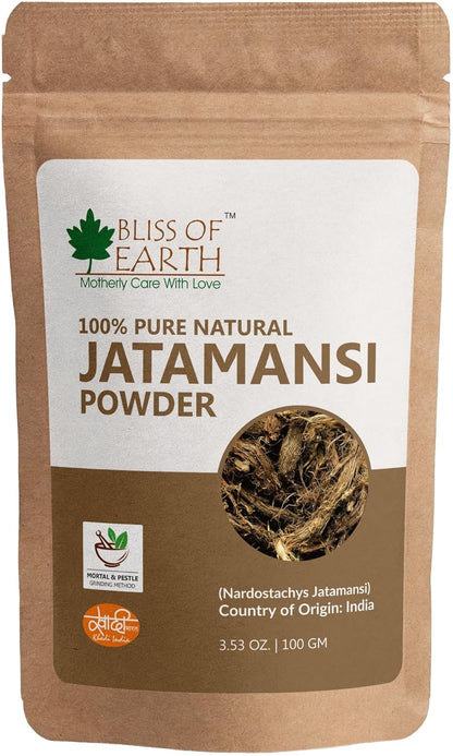Bliss of Earth 100% Pure & Natural Jatamansi Powder For Hair Growth & Eating, 100gm