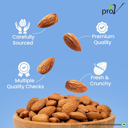 ProV Select Dried Almond 500 gm, Dry Fruits | Whole Natural Badam | High in Protein & Vitamin E | Economical Value Pack