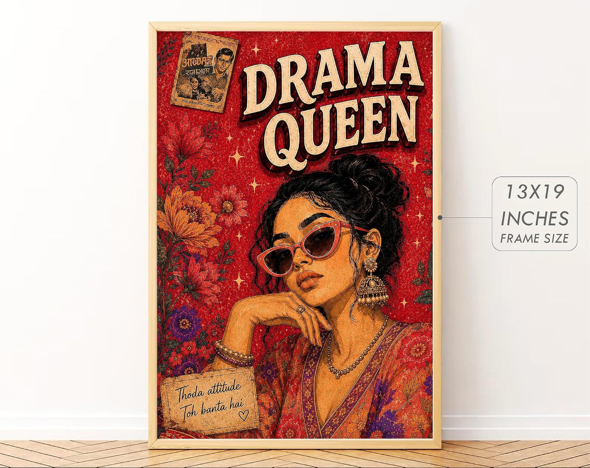 Big Aesthetic Indian Framed Posters Wall Decor Paintings For Living Room, Bedroom/Big Paintings For Wall Decoration/Posters Gift Items For Girls (13x19 Inches) (Swag)
