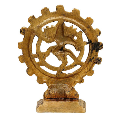 Premium Gold Plated Lord Shiva Dancing Natraj Statue Showpiece Handcrafted Sculpture for Home and Puja Decor| nataraj Statue for Home|(8 Inches, Gold)