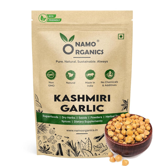 Namo Organics - 1kg Kashmiri Garlic Lehsun | 100% Natural Organic Single Clove Snow Mountain From Kashmir (500gmX2)