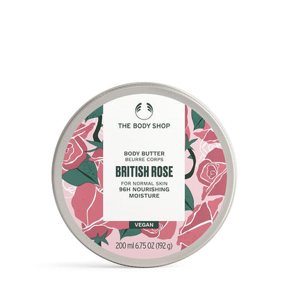 The Body Shop British Rose Body Butter | 96-Hour Deep Moisture | Softens Skin with Rose & Shea Butter Extract | Non-Greasy Cream | Dermatologically Tested | Perfect for Normal Skin | 200ml