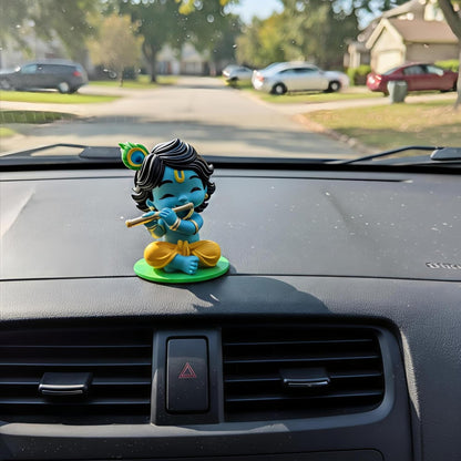 Rudjap Bal Roop Idol Laddu Gopal Lord Krishna 2.5 Inch Murti – Resin Krishna Statue for Car Dashboard, Home Temple & Office Desk Decor, Spiritual Showpiece for Pooja, Festive Gift & Home Decoration