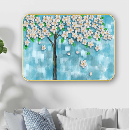 Flower modern art Premium Sparkle Lamination Finished Surface Golden Slim Frame (13 x 19 Inch) For Home/Office/Hotel painting MG-613