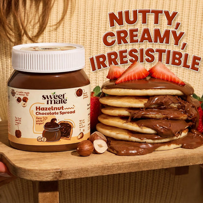 Sweetmate Hazelnut Chocolate Spread - 300g | Sweetened with Jaggery | Chocolate Spread for Kids and Adults | Healthy Snack with No Preservatives and Palm Oil | Nutty & Creamy Choco Spread