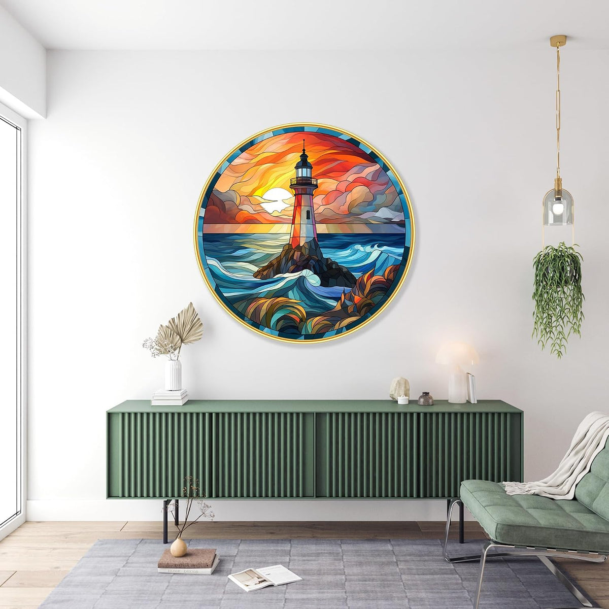 Tower modern art Premium Sparkle lamination Golden Slim Frame 50.8 cm x 50.8 cm Large Size, For Home/Office/Hotel painting GRL-34