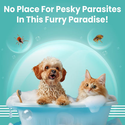 BARK OUT LOUD Tick & Flea Shampoo for Dogs & Cats| Neem & Citronella Kills & Repels Parasites, Lice | Soothes Itching | Fresh Smell Spa-Like Care for Pets (200ml)