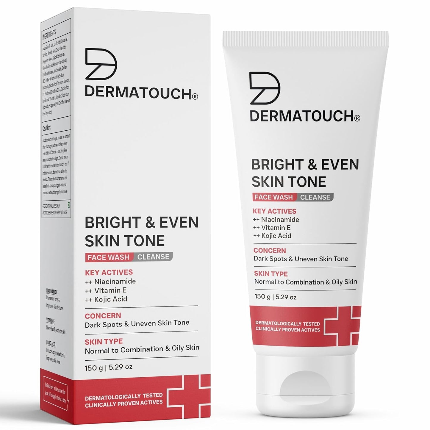 DERMATOUCH Kojic Acid 2% Cream | Non-greasy | For Pigmentation, Blemishes and Dark Spots reduction - 30G