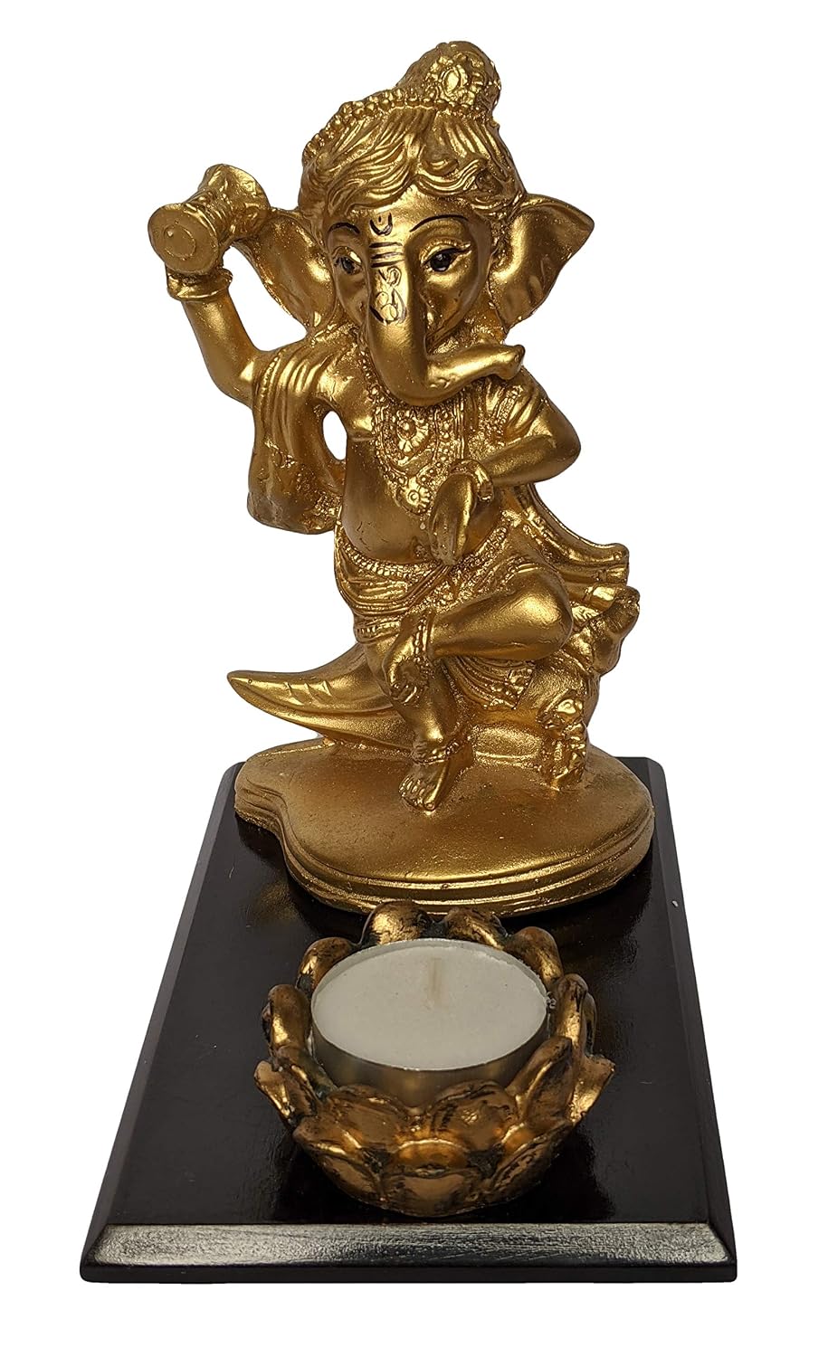 Resin Lord Ganesha Idol Ganesh Murti Statue Home Decor Ganeshji for Gift Showpiece (15 x 10 x 16) cm Golden,1 Piece